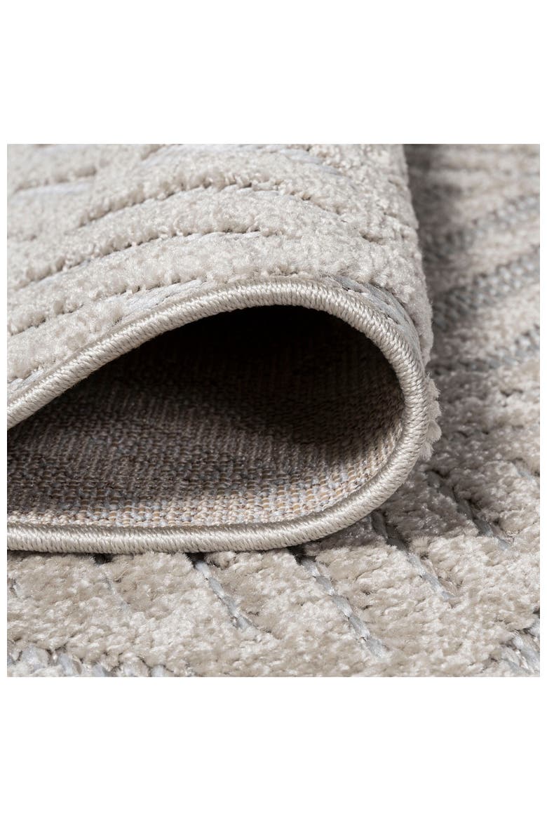 Jordan High-Low Pile Art Deco Geometric Indoor/Outdoor Area Rug, Alternate, color, Beige