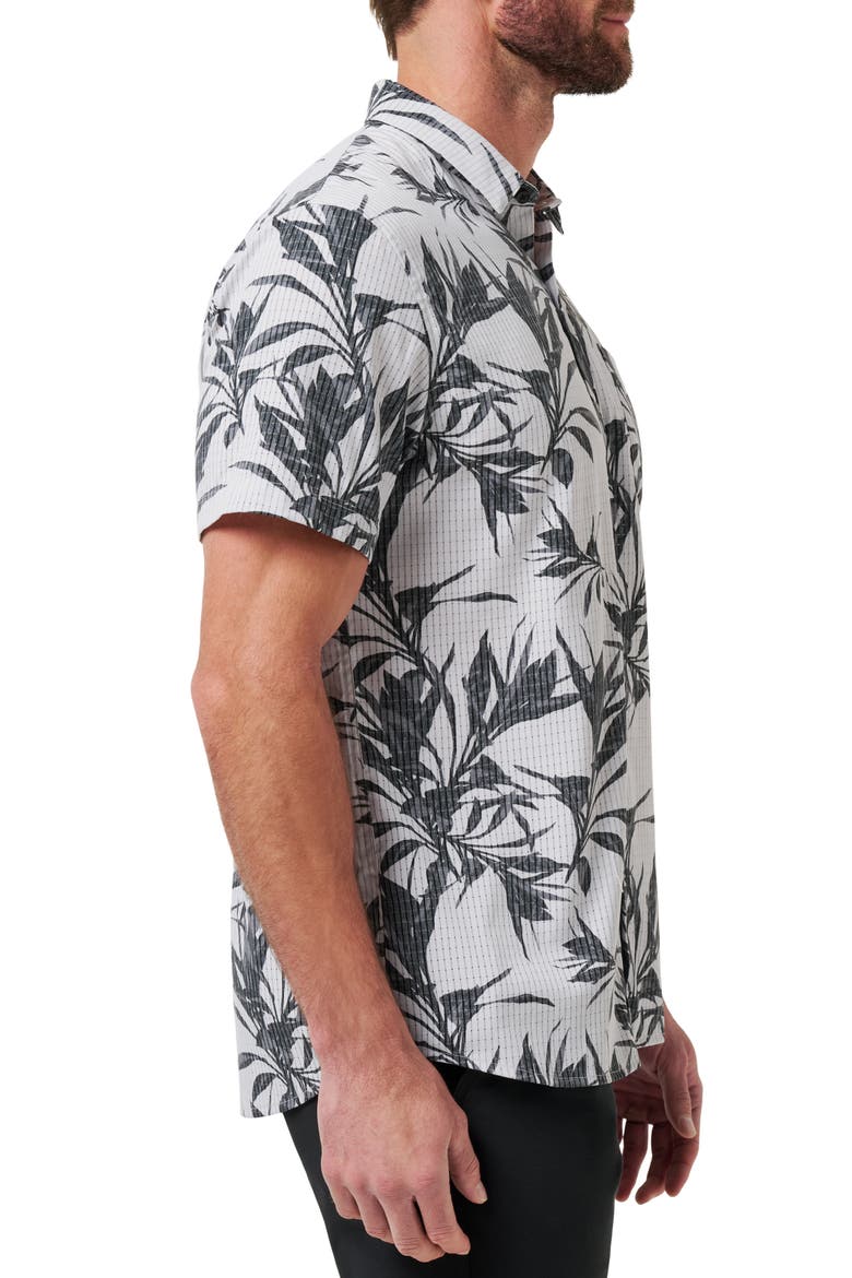 Light Map Short Sleeve Button-Up Shirt, Alternate, color, MICRO CHIP