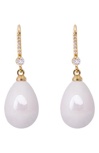 Saachi Faux Pearl Crystal Dangle Earrings In Ivory