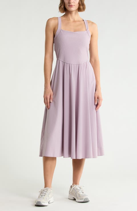 Rib Hybrid Midi Dress