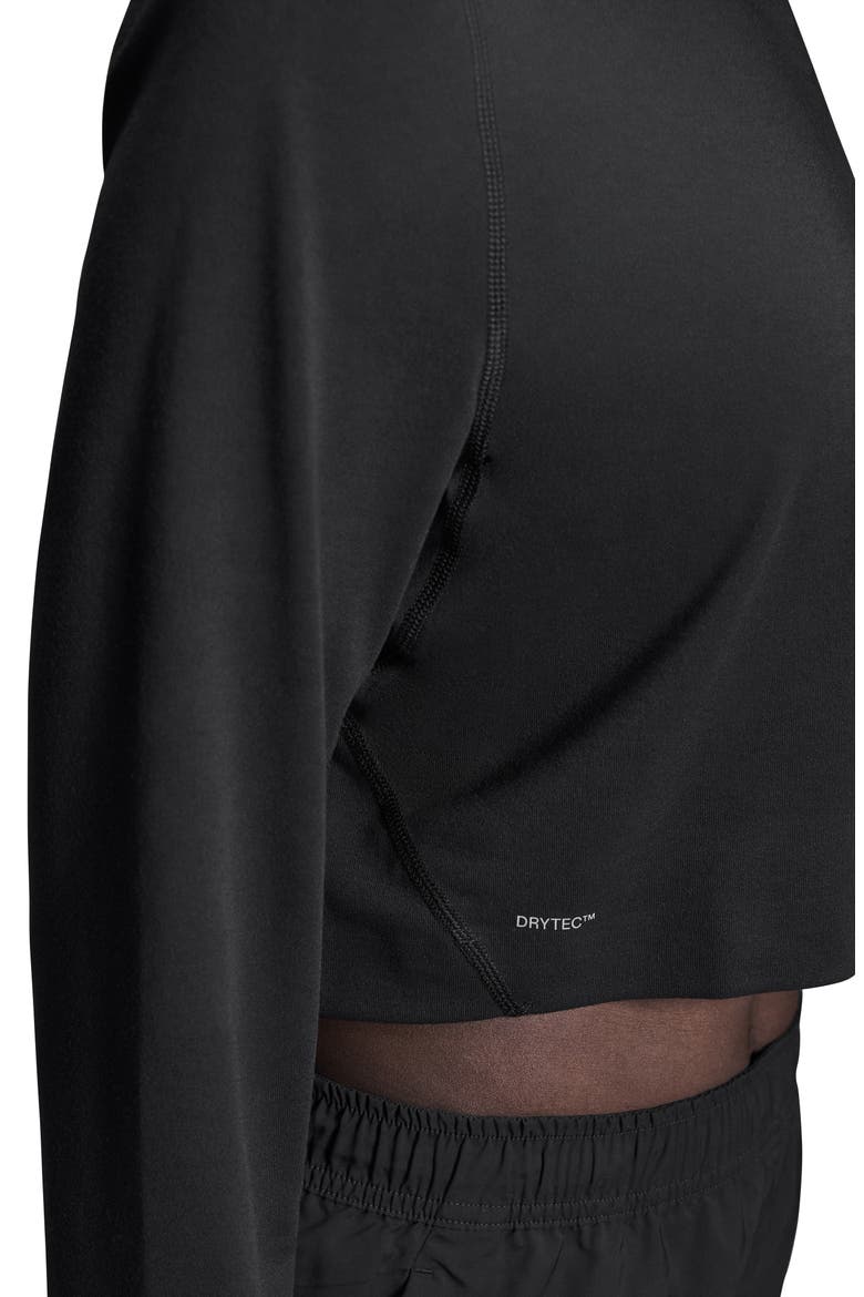 Long Sleeve Crop Training Top, Alternate, color, BLACK
