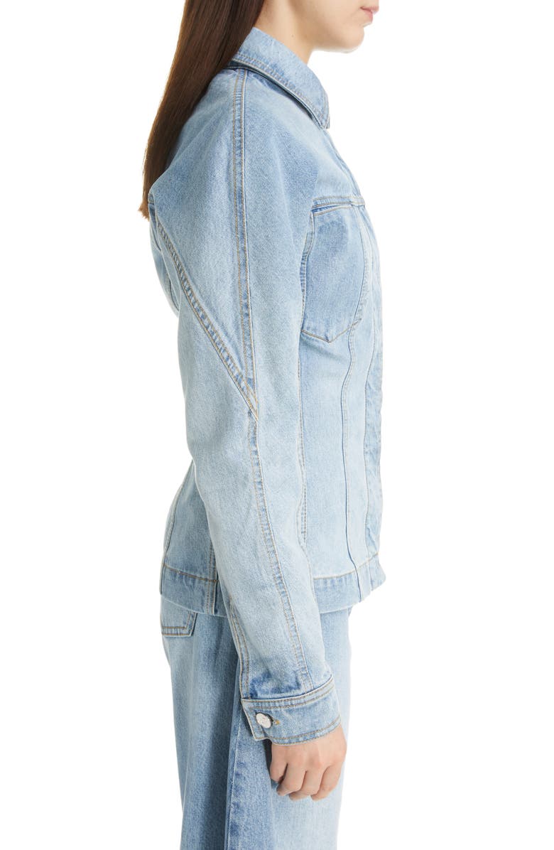 Alaïa Fitted Denim Jacket, Alternate, color, 