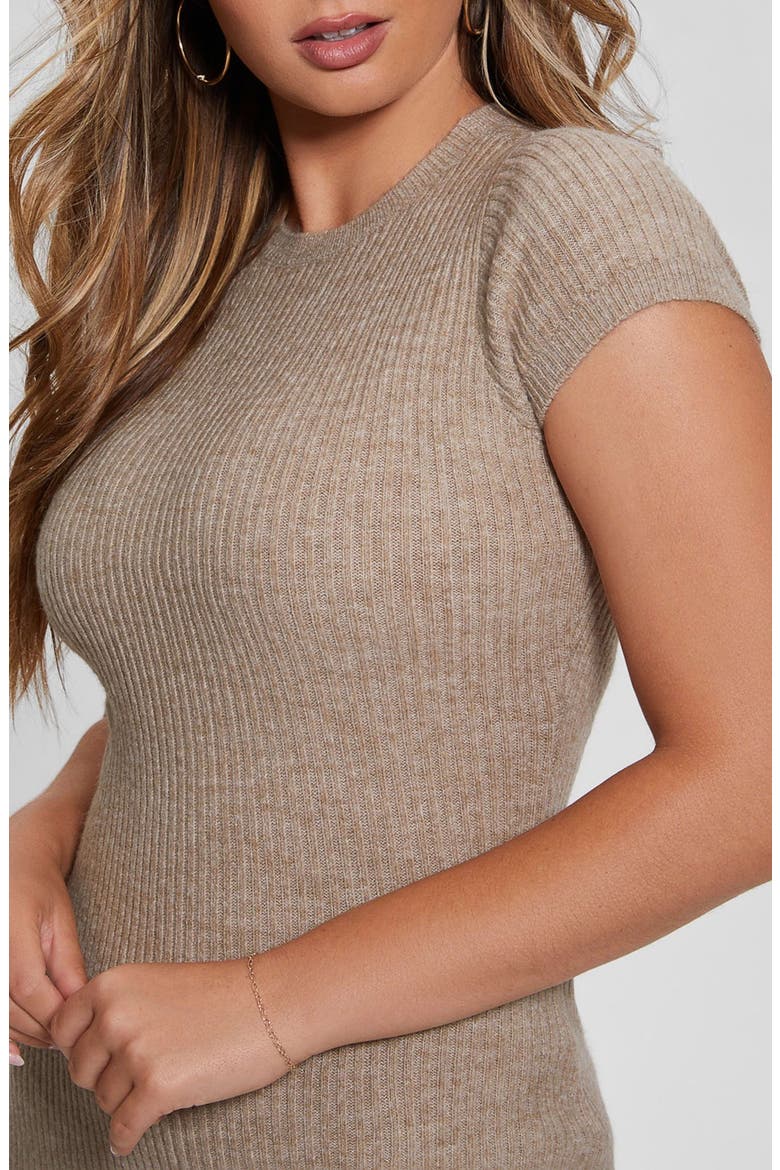 Toki Rib Mini Sweater Dress, Alternate, color, BEIGE