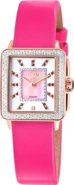 GV2 Padova Leather Strap Diamond Watch, 27mm x 30mm