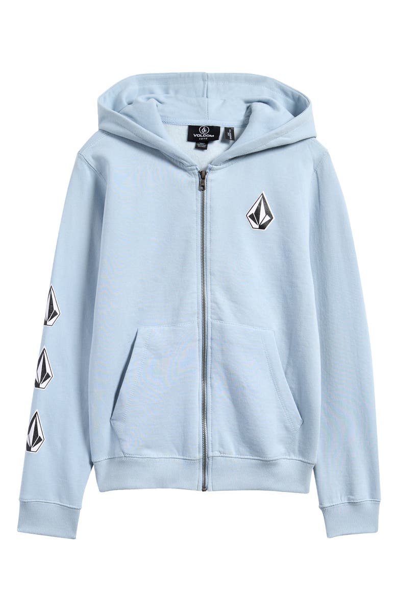 Volcom Kids' Iconic Stone Graphic Zip-Up Hoodie, Main, color,