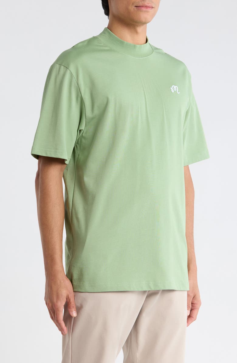 Malbon Golf Mare Mock Neck T-Shirt, Alternate, color, Seafoam Sage