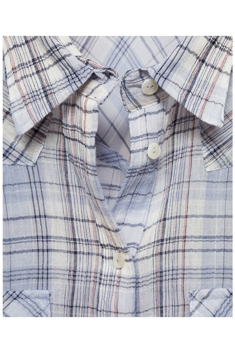 Plaid Gauzy Button-Up Shirt, Alternate, color, BLUE