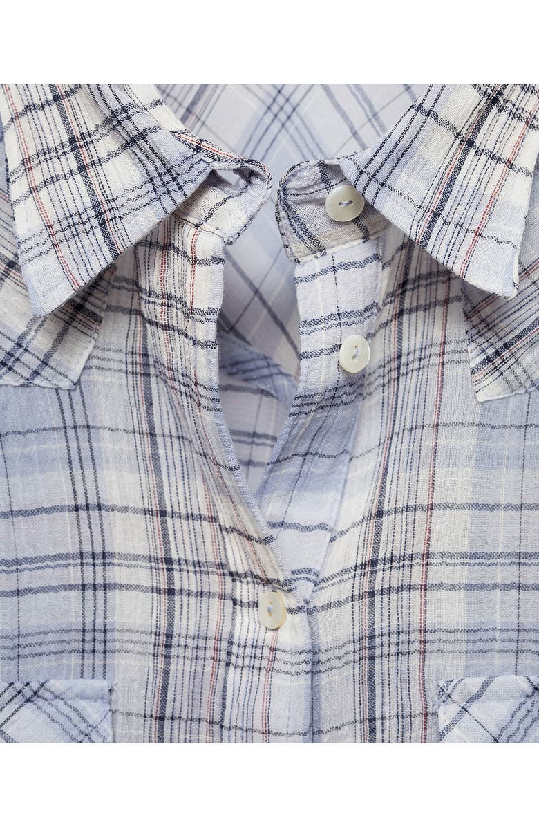 MANGO Plaid Gauzy Button-Up Shirt, Alternate, color,