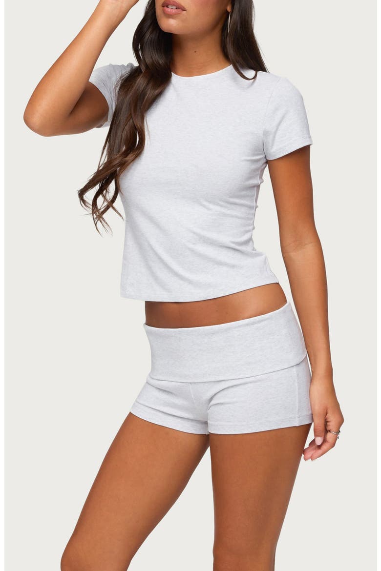 Marleaux Fitted Stretch Cotton T-Shirt, Alternate, color, LIGHT-GRAY-MELANGE