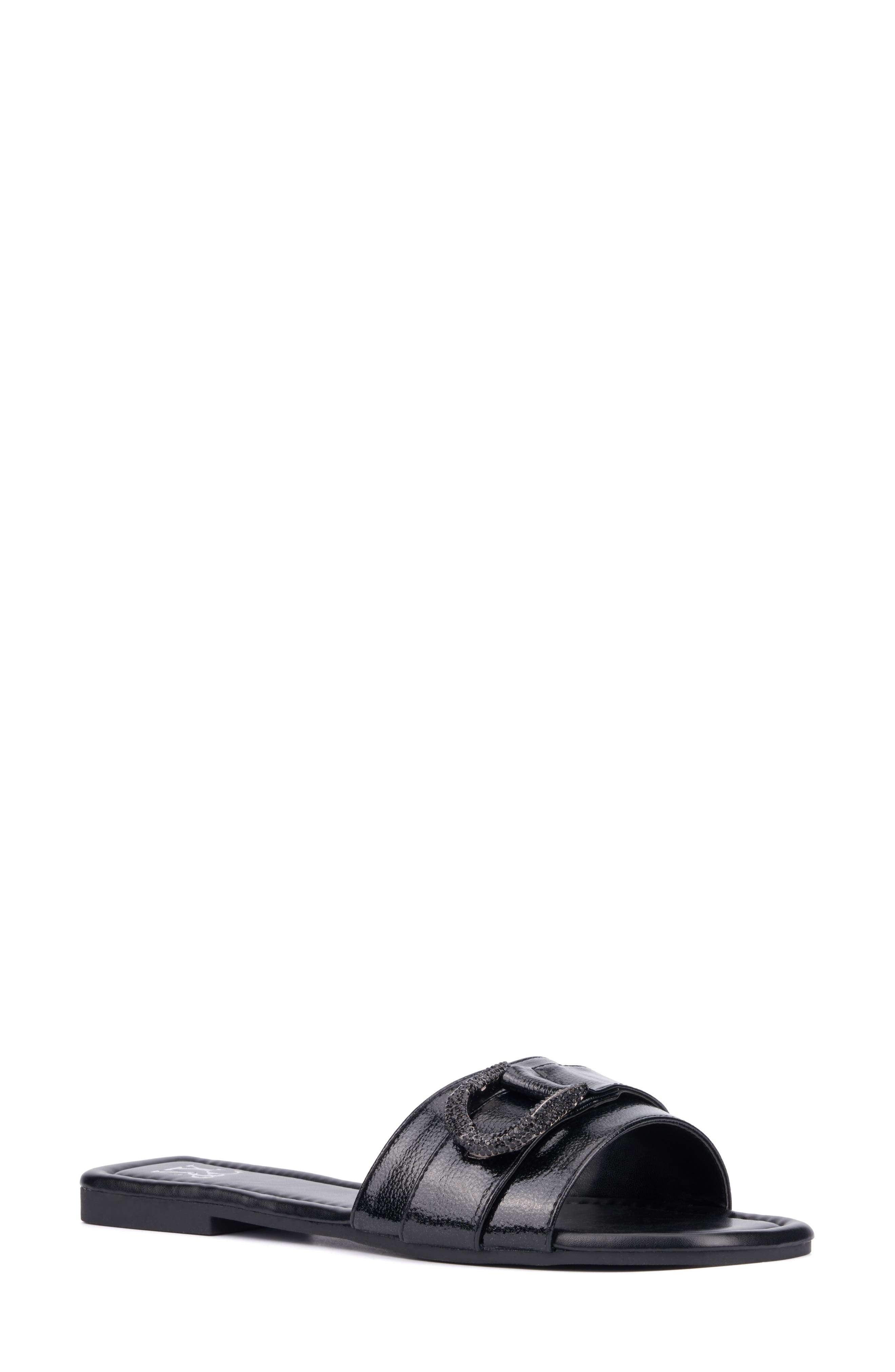 NEW YORK AND COMPANY Nadira Slide Sandal, Main, color, Black