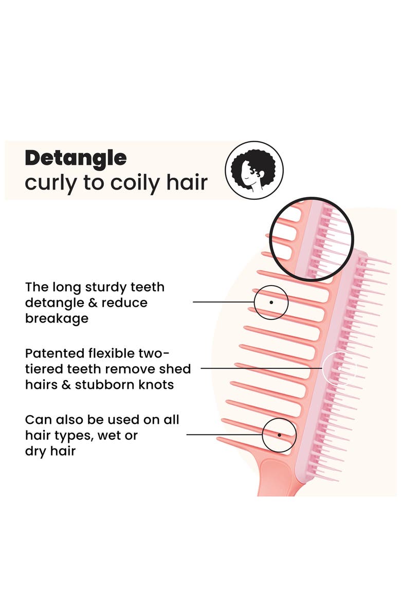 Wide Tooth Dual Sided Comb, Alternate, color, PEACH