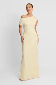 Six Stories Asymmetric Satin Bridesmaid Dress