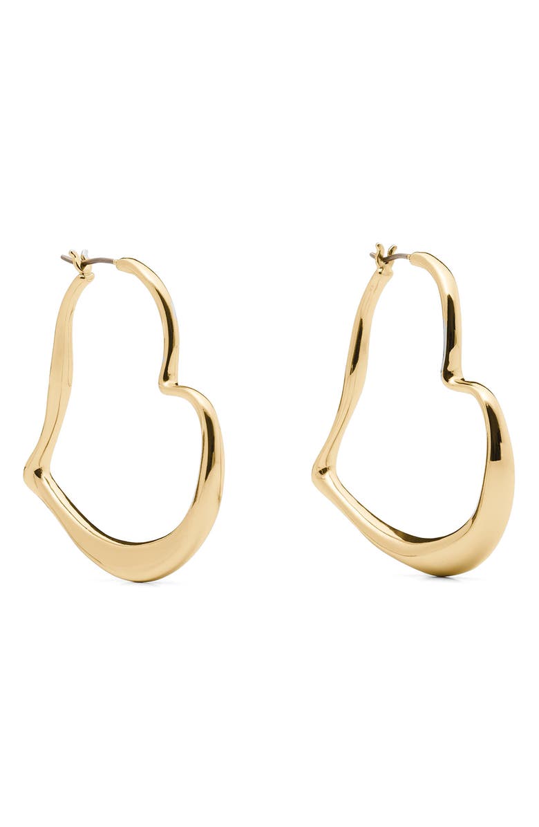 Kate Spade New York heart hoop earrings, Main, color, Gold