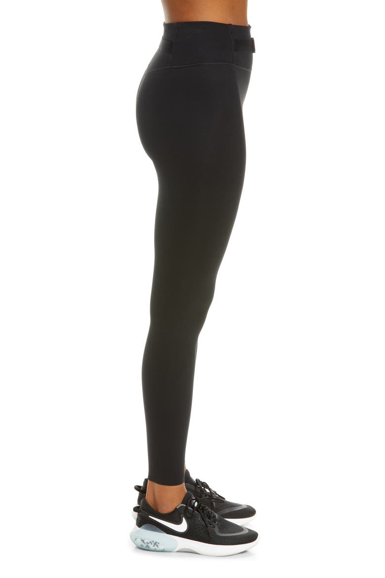 Dri-FIT One Luxe Buckle Mid Rise Leggings, Alternate, color, BLACK/ CLEAR