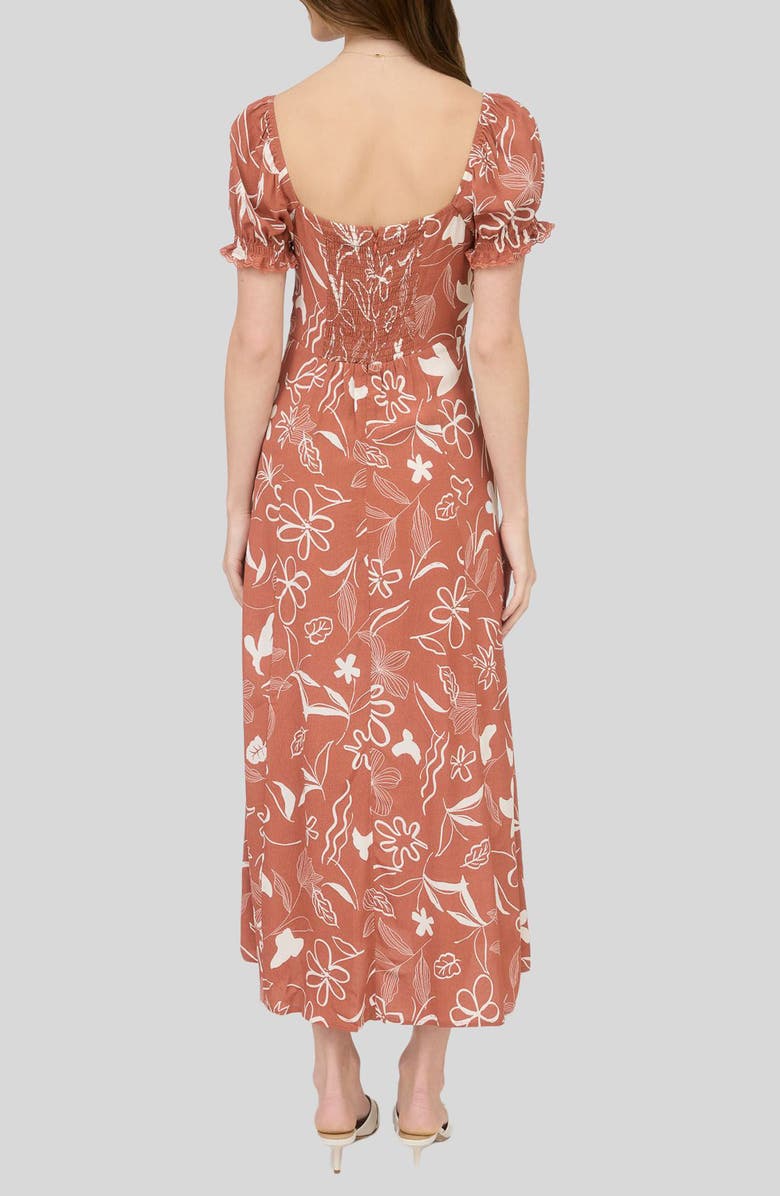 Blu Pepper Floral Midi Dress, Alternate, color, Terracotta