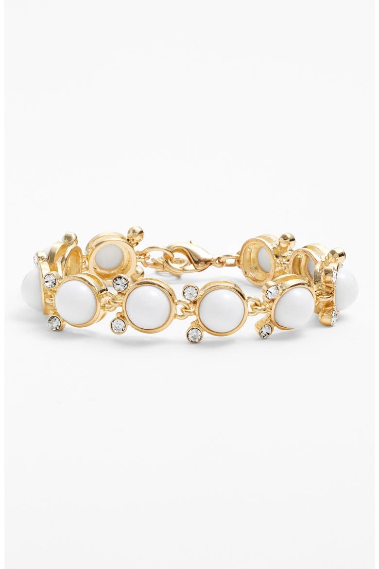 'Capri' Line Bracelet, Main, color, WHITE/ CLEAR/ GOLD