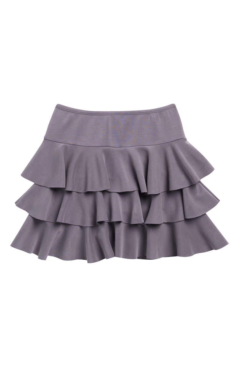 Walking on Sunshine Kids' Cloud Luxe Ruffle Skirt, Main, color, Charcoal