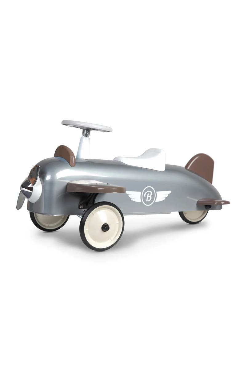 Baghera Speedster Plane Ride-On, Alternate, color, Glossy Metallic Silver