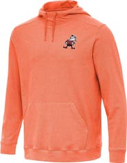 ANTIGUA Men's Antigua Heather Orange Cleveland Browns Cloud Pullover Hoodie