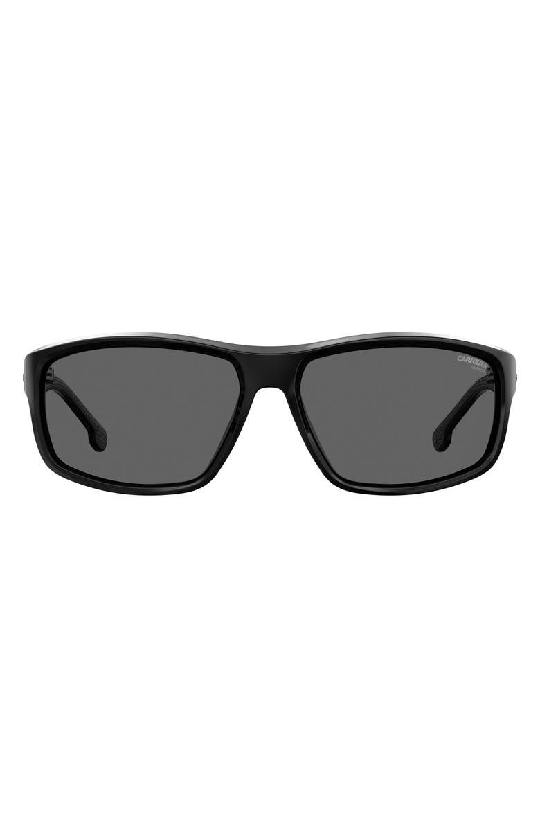 Carrera Eyewear 61mm Rectangular Sunglasses, Main, color, Black