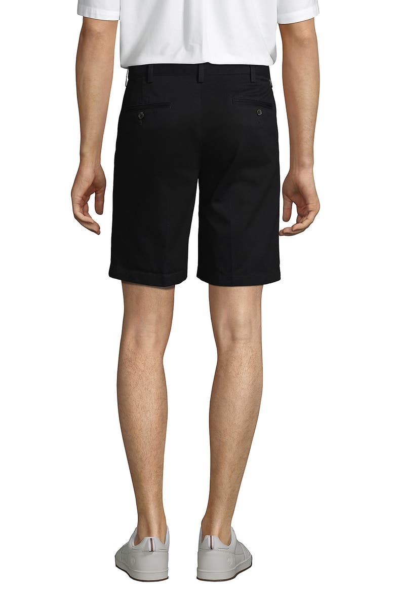 Lands' End Comfort Waist Pleated 9" No Iron Chino Shorts, Alternate, color, Black