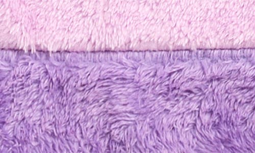 Flapdoodles Kids' Faux Fur & Sequin Stripe Pullover Sweater In Purple