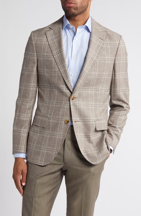 Hyperlight Soft Plaid Wool Sport Coat (Regular & Big)