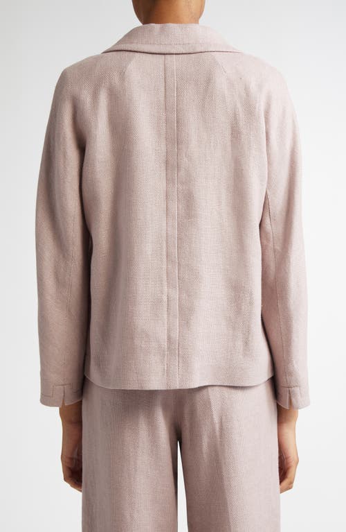 Max Mara Nicole Linen Blend Crop Blazer In Pink