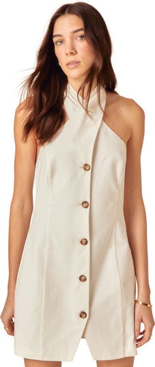 Gio Organic Cotton & Linen Halter Minidress