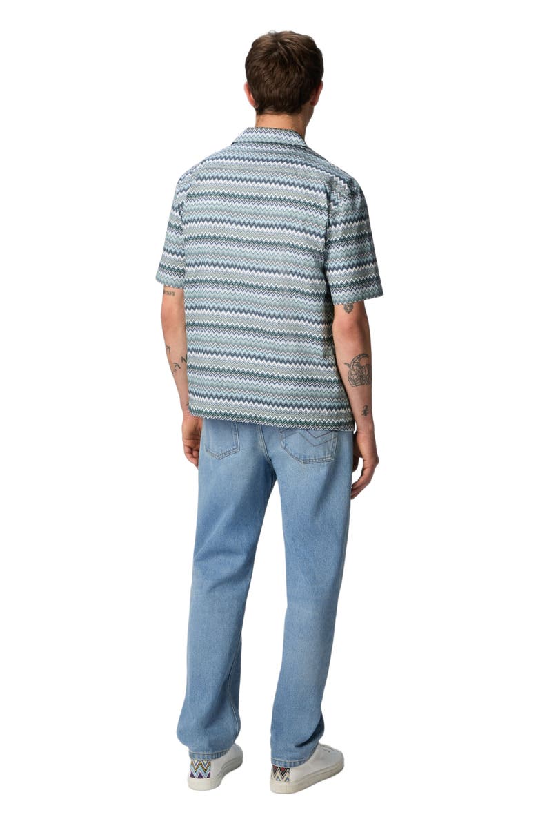 Missoni Zig Zag Cotton Poplin Bowling Shirt With Breast Pocket, Alternate, color, 