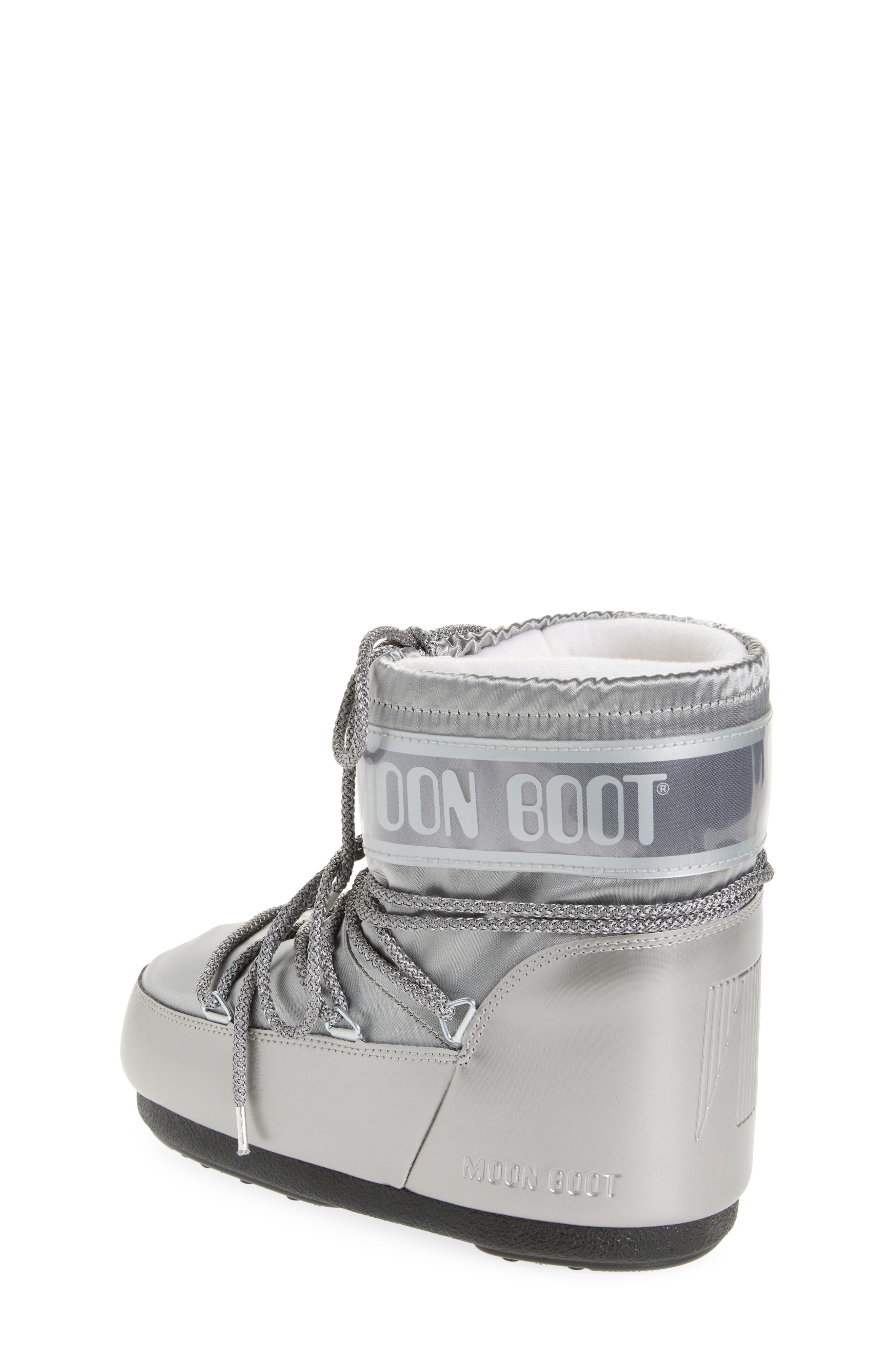 Moon Boot<sup>®</sup> Kids' Icon Low Glance Boot, Alternate, color, Silver