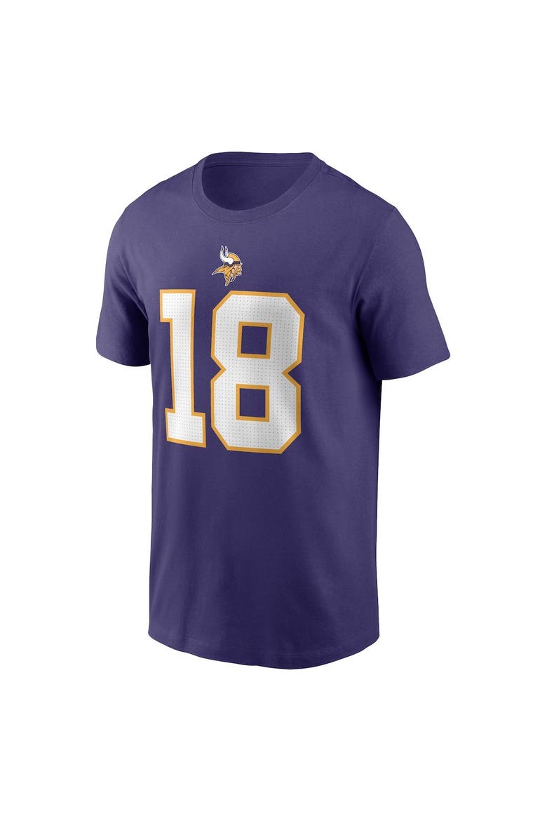 Men's Nike Justin Jefferson Purple Minnesota Vikings Classic Player Name & Number T-Shirt, Alternate, color, Purple