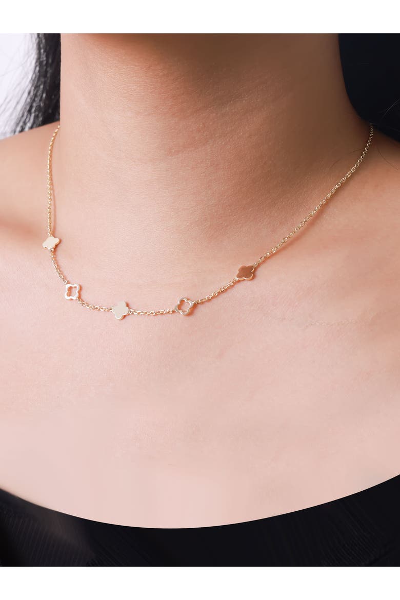 Clover Chain Necklace in 14K Gold, 7mm, Alternate, color, Yellow Gold