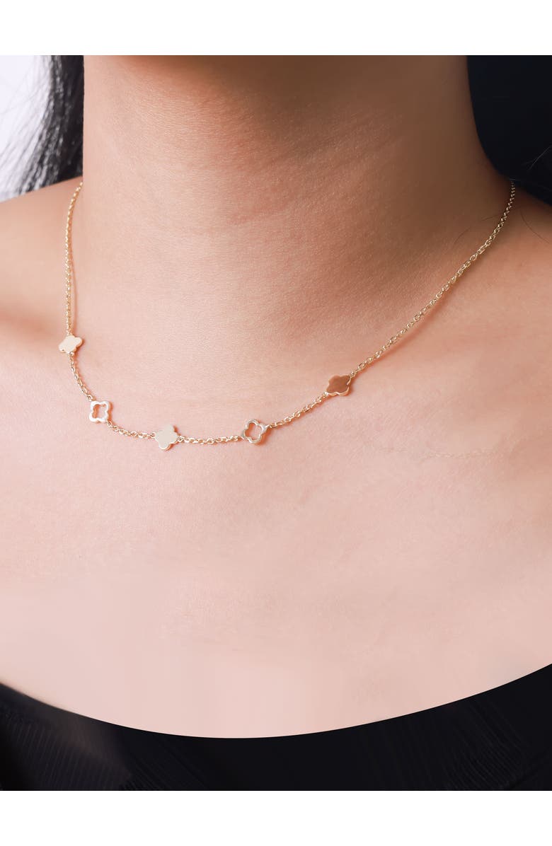 DEVATA Clover Chain Necklace in 14K Gold, 7mm, Alternate, color, Yellow Gold