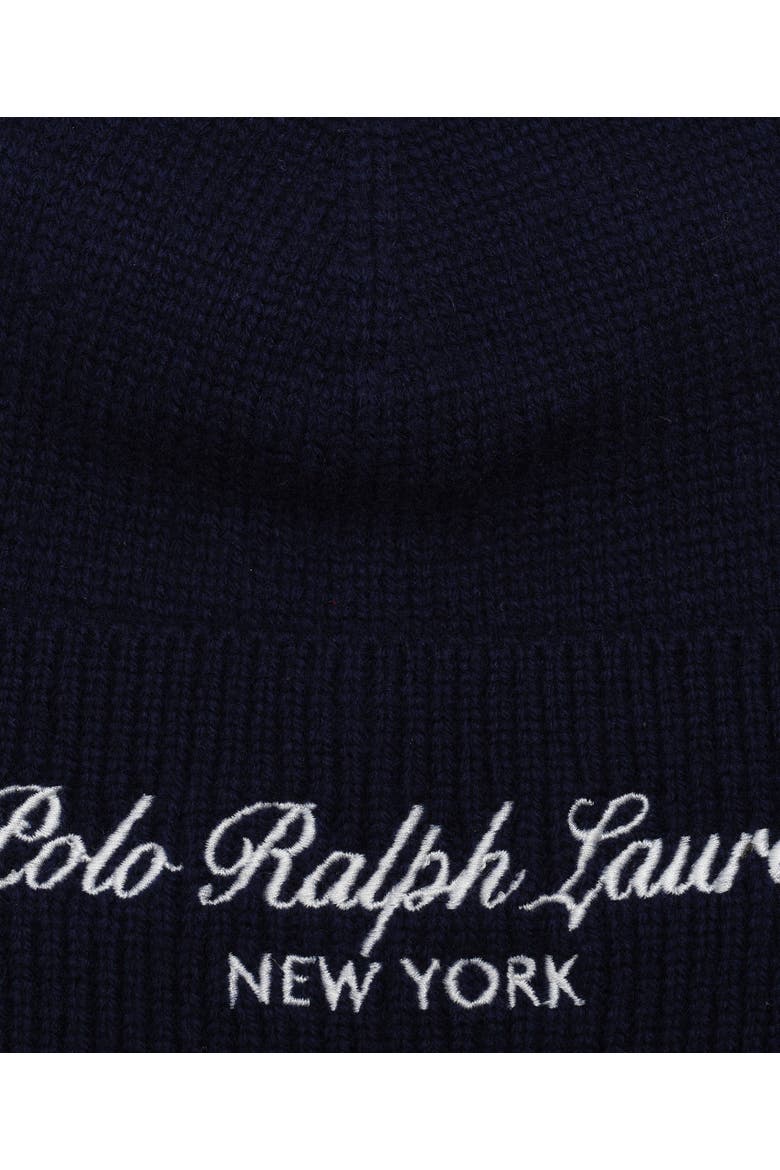 Polo Script Beanie, Alternate, color, Newport Navy