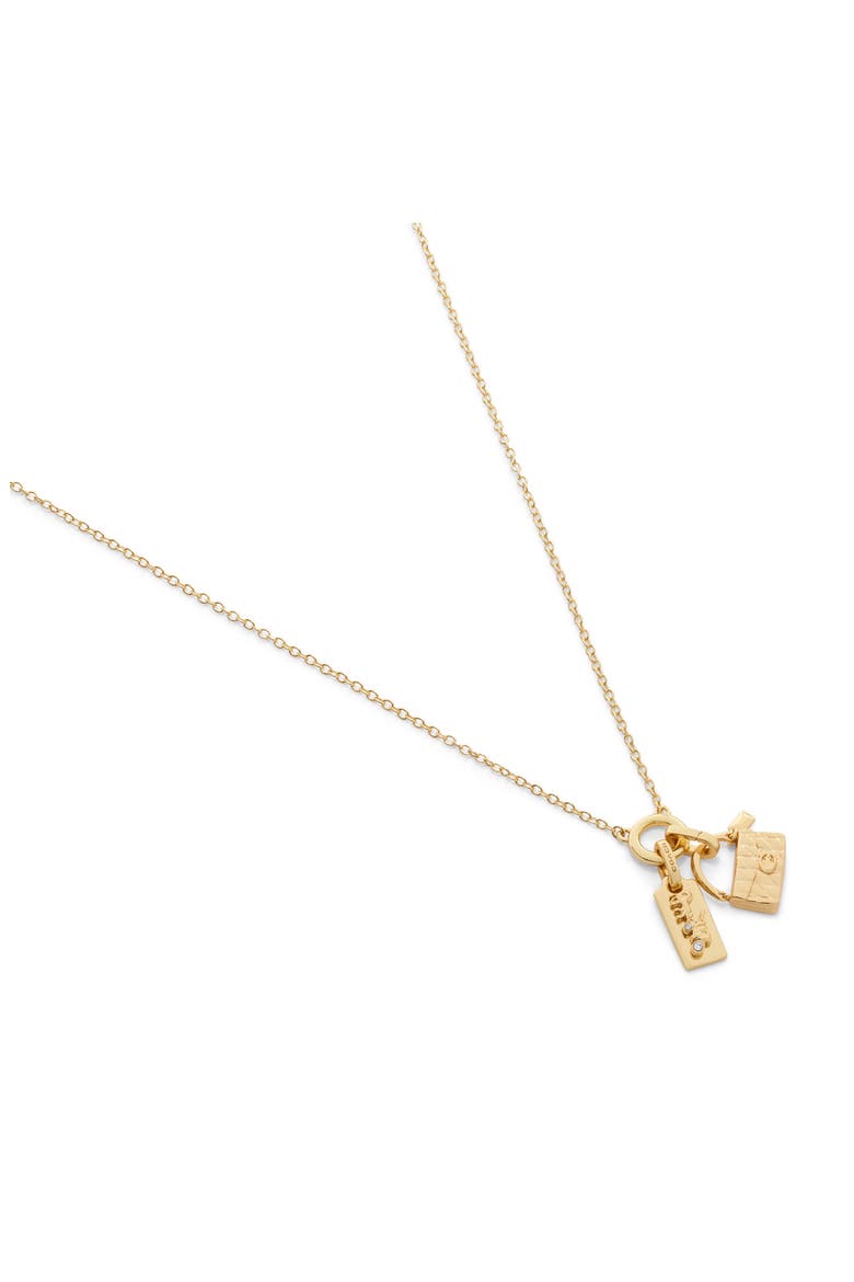 Tabby Key Rexy Charm Pendant Necklace, Alternate, color, GOLD