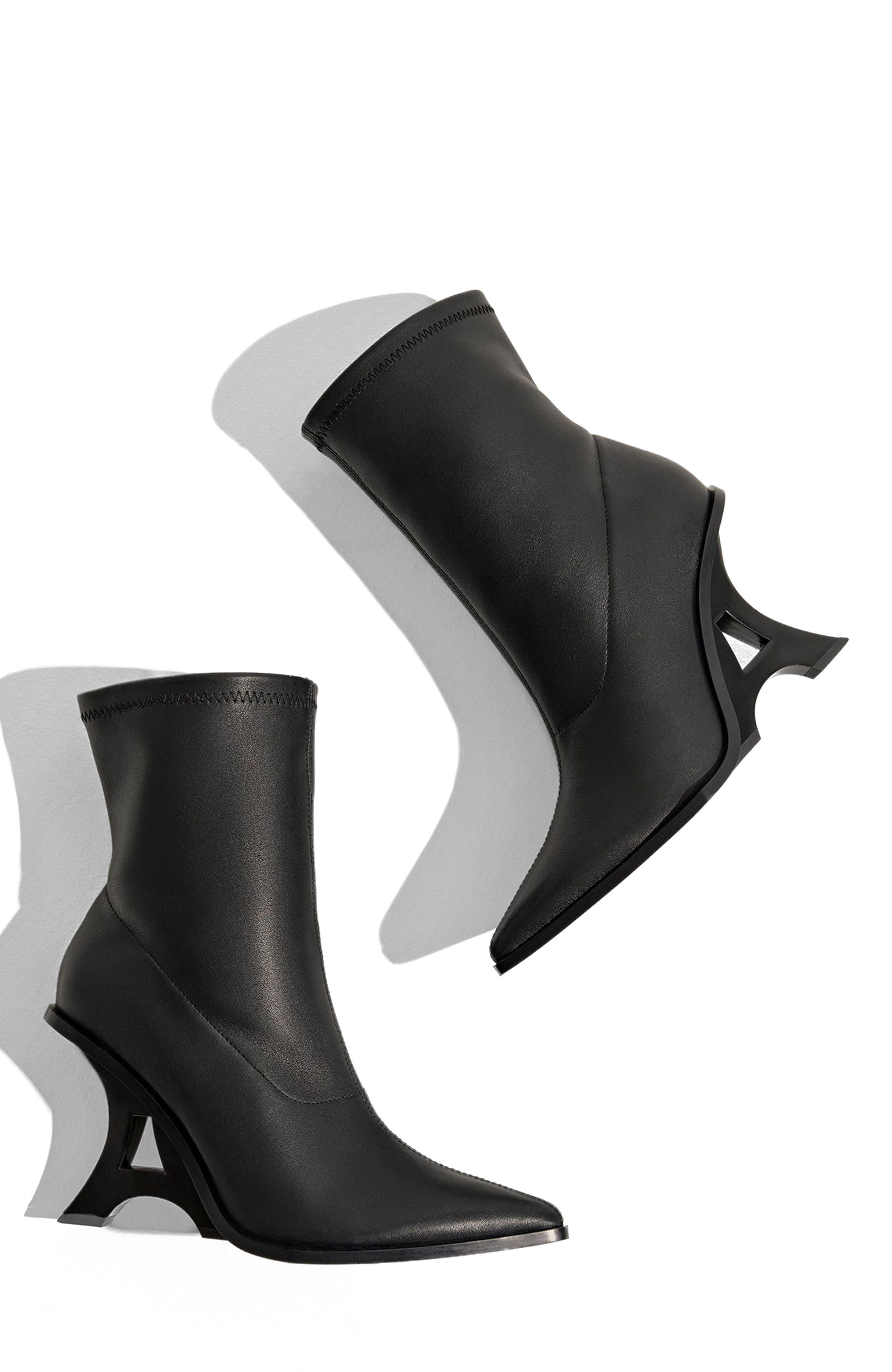 The Eiffel Heeled Leather Boot, Main, color, Midnight