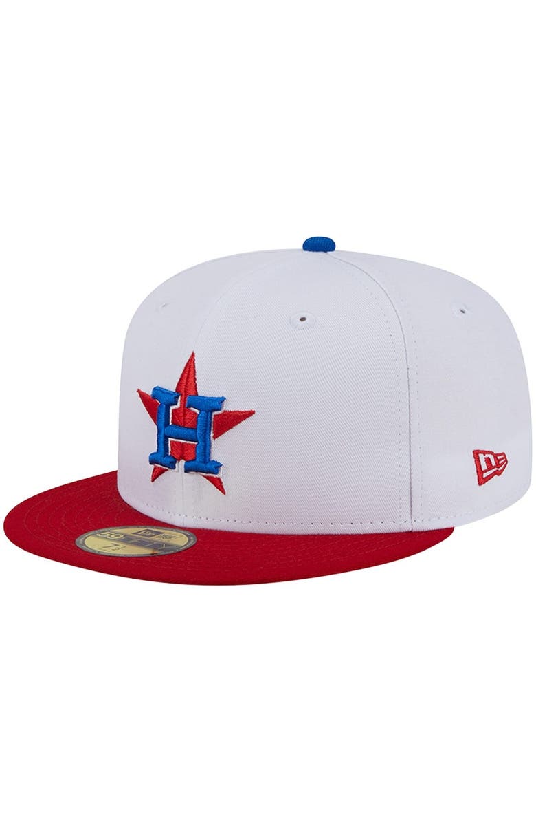 New Era Men's New Era White/Red Houston Astros Undervisor 59FIFTY Fitted Hat, Alternate, color, 