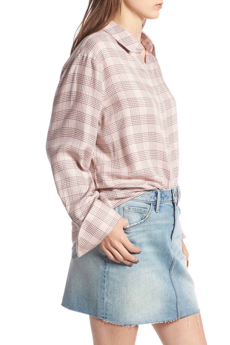 Glen Plaid Shirt, Alternate, color, PINK HUSH CHECK