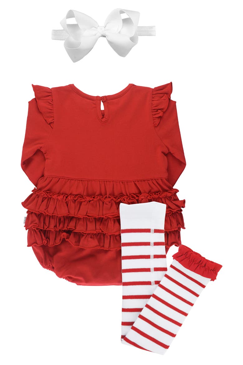 Bubble Romper, Headband & Tights Set, Alternate, color, RED