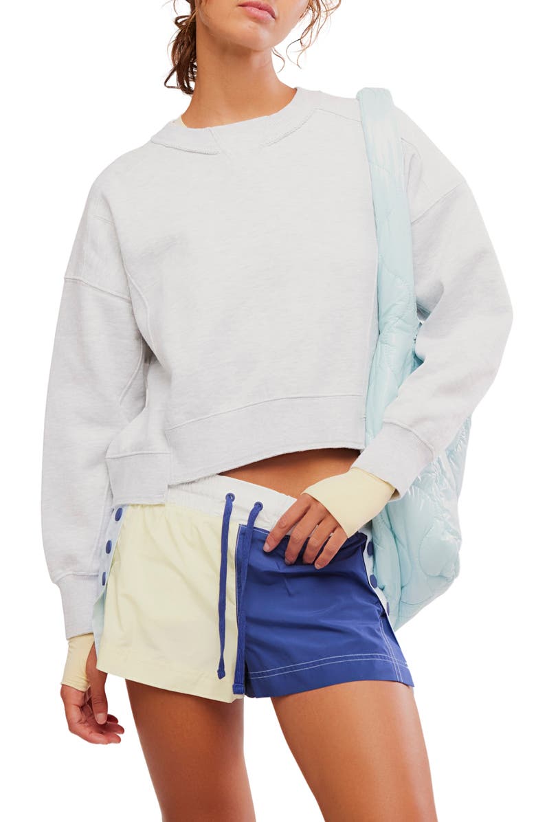 Free People Intercept Cotton Blend Sweatshirt, Main, color, Light Heather Grey