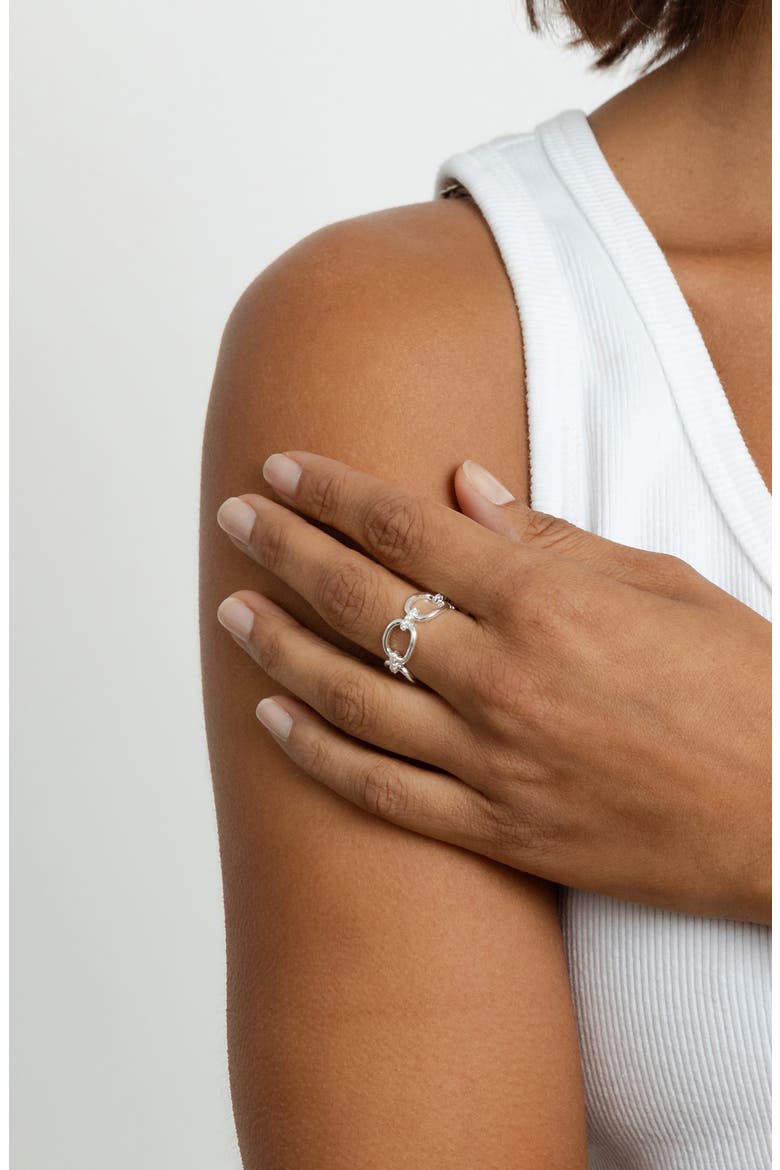 Kennedy Frozen Link Ring, Alternate, color, SILVER