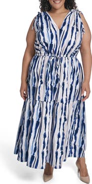 Calvin Klein Sleeveless Drawstring Waist Maxi Dress