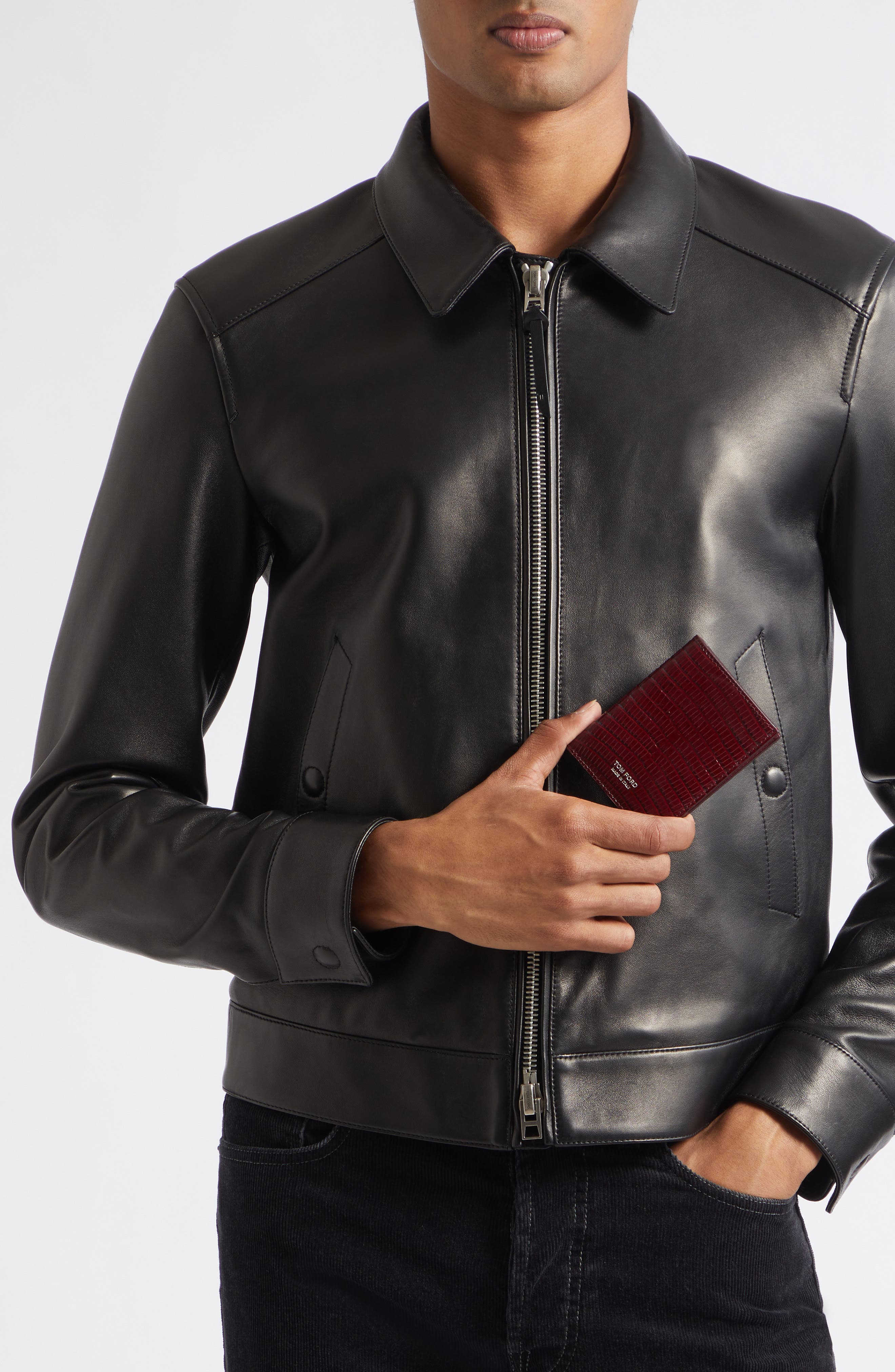 TOM FORD Lizard Embossed T-Line Folding Card Holder (Men) | Nordstrom
