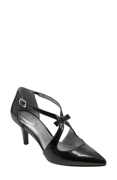 Bandolino Zeffer Kitten Heel Pump in Black Embossed 