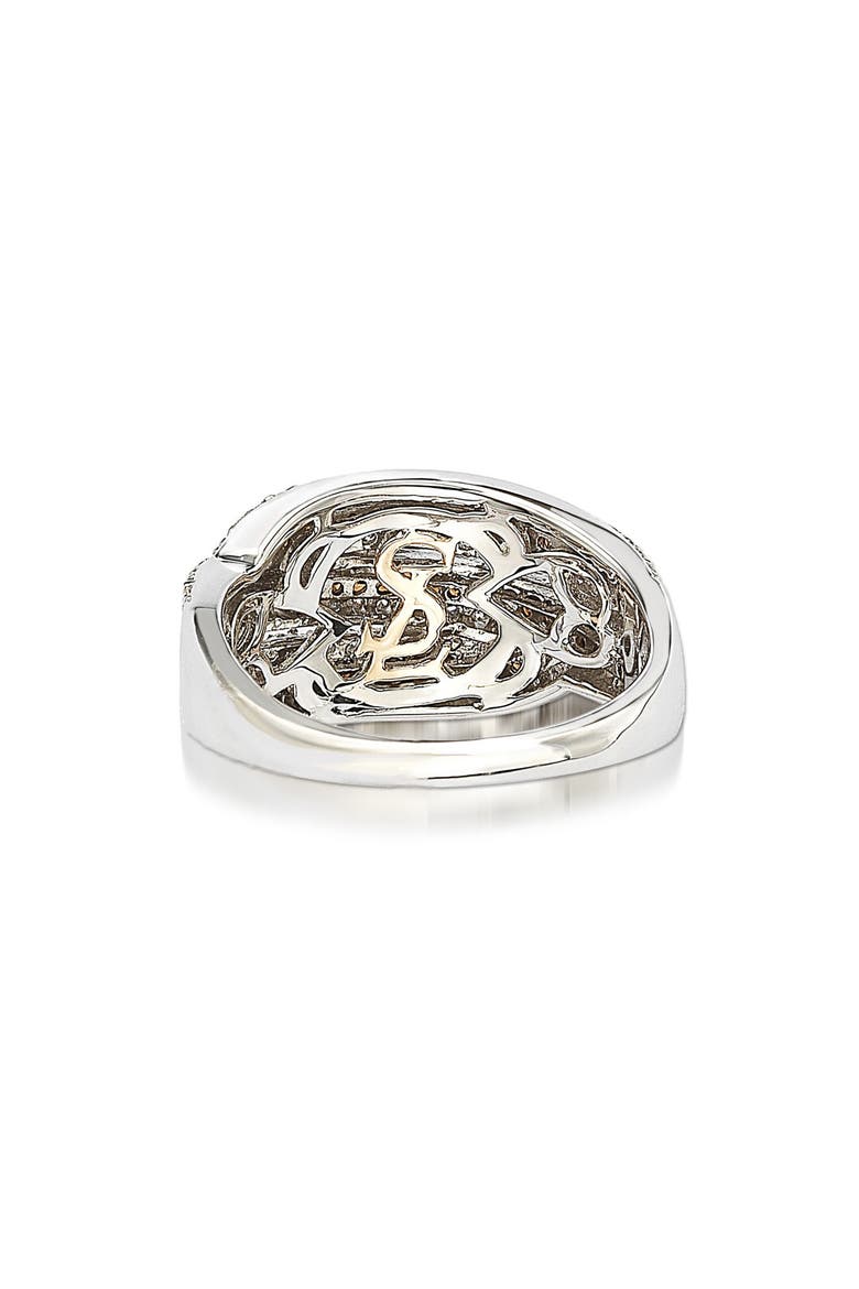 Sterling Silver White & Chocolate CZ Ring, Alternate, color, BROWN