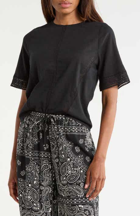 Lace Detail Short Sleeve Top