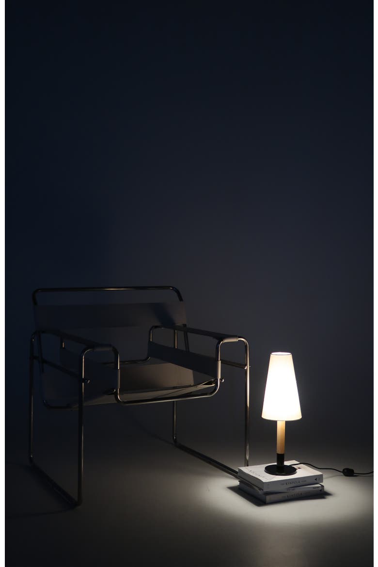 Arthur 18" LED Table Lamp with Wood Accent and Classic Silhouette, Bulb Included, Alternate, color, Cream