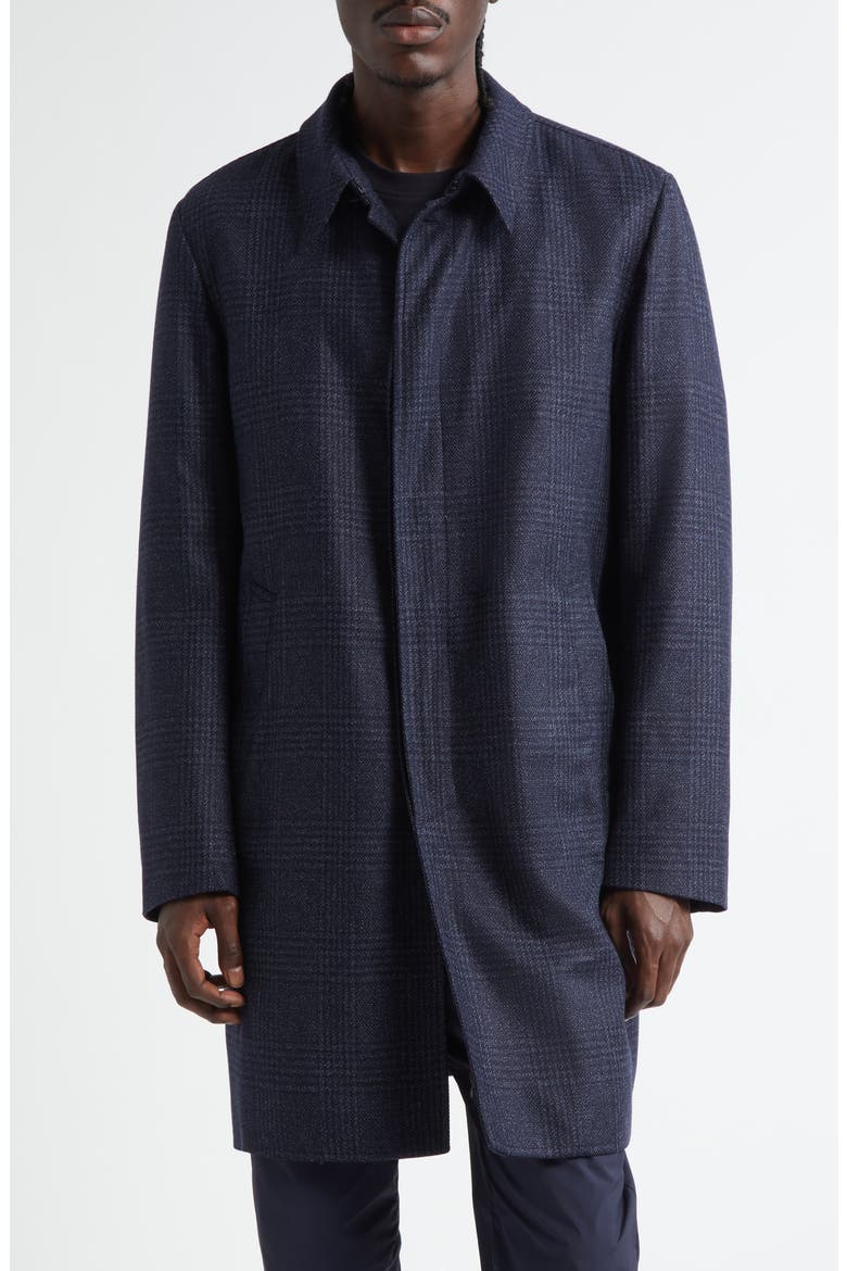 Glen Plaid Water Resistant Wool & Silk Tweed Topcoat (Men) | Nordstrom