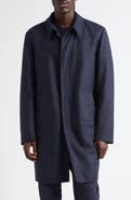 Herno Glen Plaid Water Resistant Wool & Silk Tweed Topcoat
